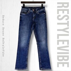 SILVER JEANS CO Women’s Size W25/L22.5 Denim Jeans Suki Capri Stretch Cropped